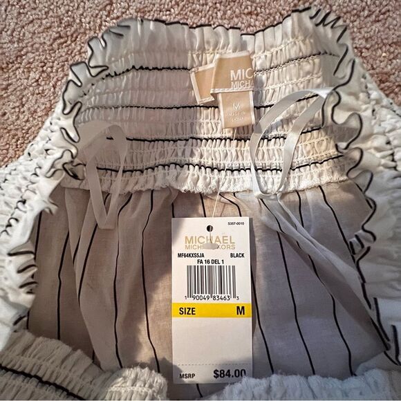 MICHAEL KORS Off-Shoulder Striped Blouse - Size M NWT - Picture 2 of 2